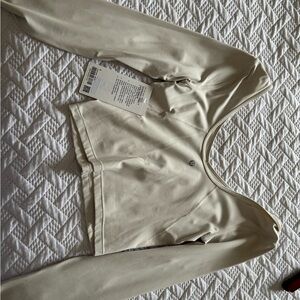 New! Lululemon Align Cream Long Sleeve Crop Top size 6